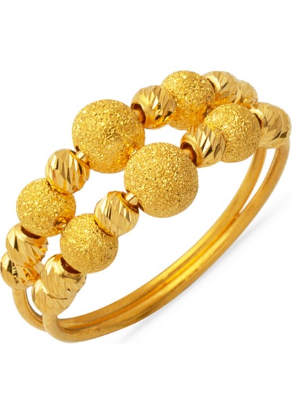 Kumlu Dorika Toplu 22 Ayar Altın Yüzük