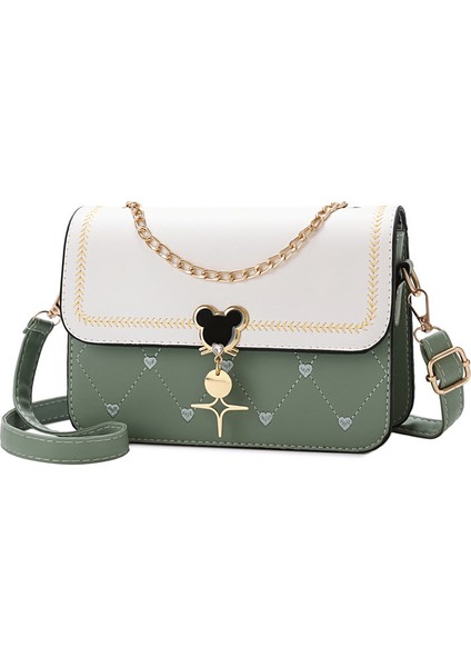 Küçük Çanta Kadın Zincir Küçük Kare Çanta Renk Kontrast Tek Omuz Çapraz Çanta Kore Versiyonu (Yurt Dışından)