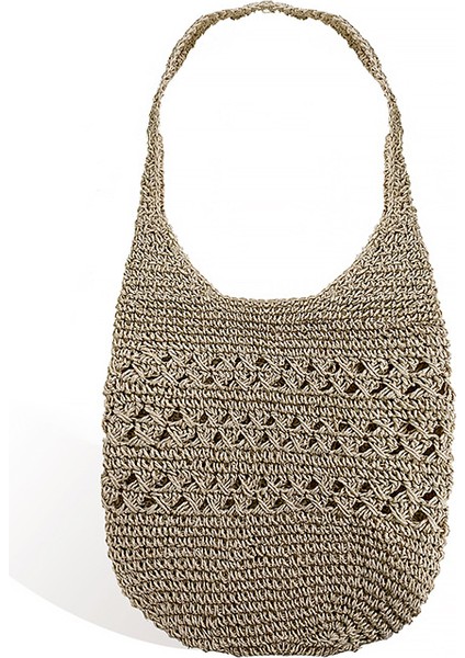 Sebze Sepeti Hasır Çanta Dokuma Çanta Hasır Çanta Tek Omuz Bayan Çantası (Yurt Dışından)