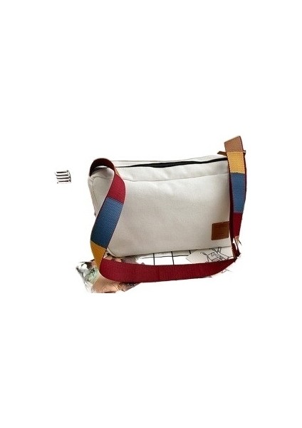 Tuval Kadın Çantası Sırt Çantası Renkli Omuz Askısı Omuz Çantası Retro Çanta (Yurt Dışından)