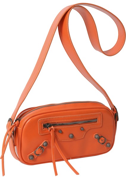 Perçin Çanta Kadın Çantası Punk Motosiklet Çantası Popüler Küçük Kare Çanta (Yurt Dışından)