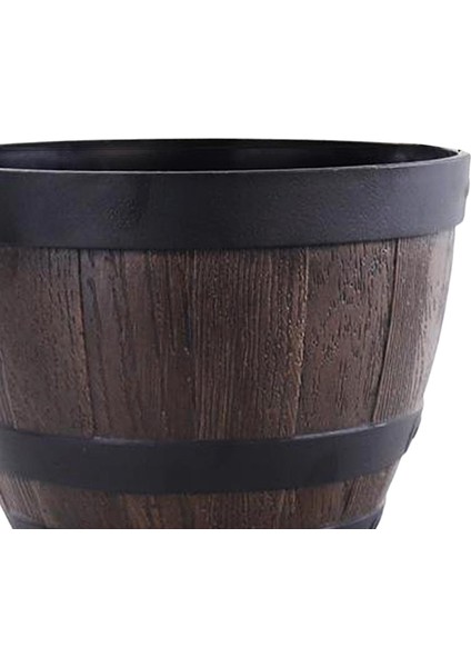 Yuvarlak Retro Viski Varil Saksılar Ekici Küvet Veranda Pot 9 Inç (Yurt Dışından) fırsatları