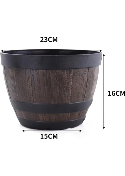 Yuvarlak Retro Viski Varil Saksılar Ekici Küvet Veranda Pot 9 Inç (Yurt Dışından) indirimleri