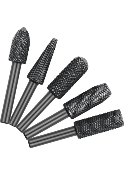 5pcs Dıy Ahşap Işleme Için Çift Kesilmiş Döner Çapak Seti Ahşap Değirmen Kesici Aracı (Yurt Dışından)