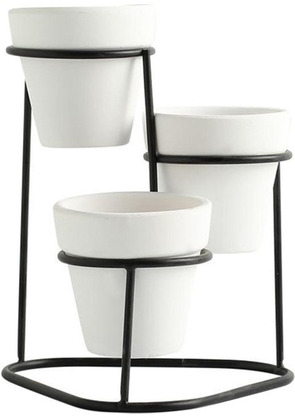 Metal Stand Minyatür Balkon Hediye Koleksiyonu İle Etli Tencereler Siyah A (Yurt Dışından)