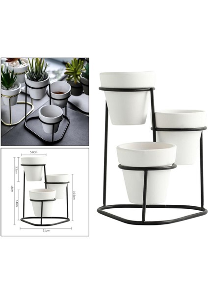 Metal Stand Minyatür Balkon Hediye Koleksiyonu İle Etli Tencereler Siyah A (Yurt Dışından)