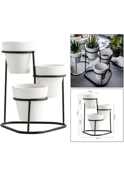 Metal Stand Minyatür Balkon Hediye Koleksiyonu İle Etli Tencereler Siyah A (Yurt Dışından)