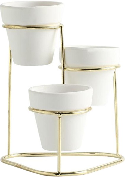 Stand Flowerpot Minyatür Balkon Hediye Koleksiyonu İle Etli Tencereler (Yurt Dışından)