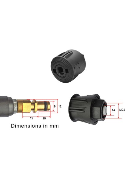 Yüksek Basınçlı Yıkayıcı Hortum Adaptörü M22 Outlet Dış Mekan (Yurt Dışından)