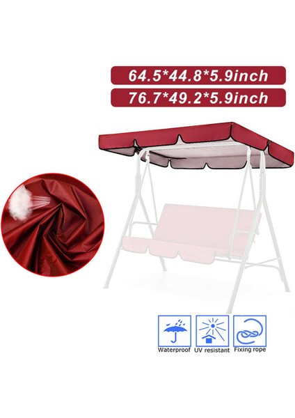 Açık 3 Koltuk Salıncak Gölgelik Kapağı Yedek Bahçe Salıncak Üst Tente Kırmızı 195x125x15cm (Yurt Dışından) fırsatları