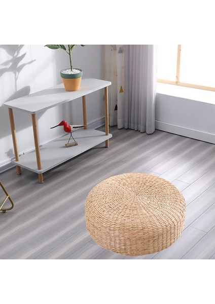 Gücü Zemin Yastık Dokuma Saman Cattail Rattan Yoga Koltuk Yastığı Dekoru 40x20cm (Yurt Dışından)