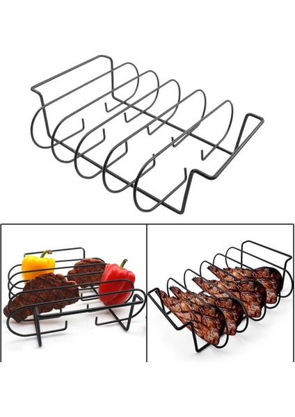 Barbekü Kavurma Standı Izgara Barbekü Için 4 Kaburga Tutar (Yurt Dışından)