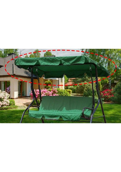 Açık 3 Koltuk Salıncak Gölgelik Kapağı Yedek Bahçe Salıncak Üst Tente Yeşil 164x114x15cm (Yurt Dışından) fırsatları