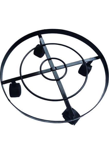 Ağır Hizmet Tipi Demir Saksı Bitki Tekerlekleri Yuvarlak Saksı 32 Cm (Yurt Dışından)