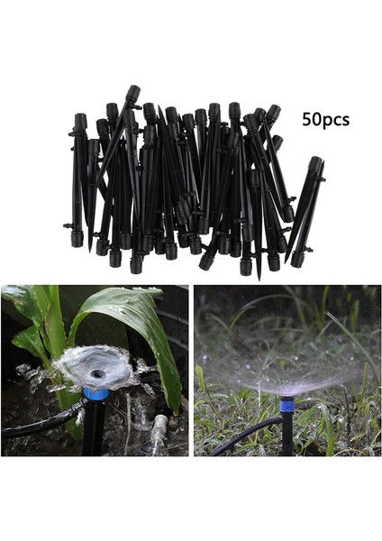 50pcs 360 ° Rotasyon Çim Sprinkler Bahçe Su Fıskiyeleri Sulama Sistemi Siyah (Yurt Dışından)