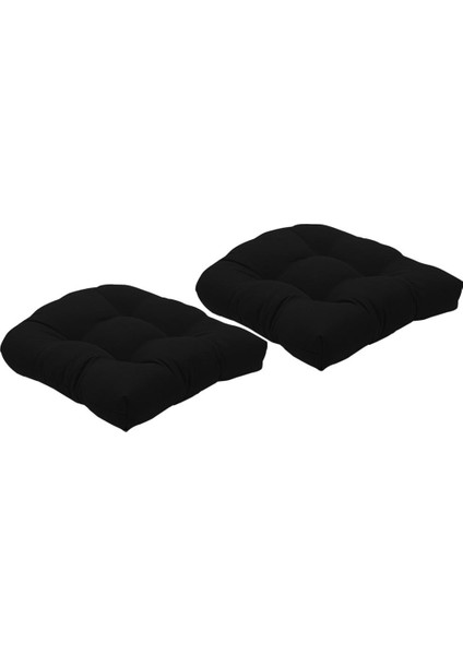 Tepeli Sandalye Ped Koltuk Yastıkları 48x48cm Veranda Mobilya Sandalye Pedleri Siyah (Yurt Dışından)