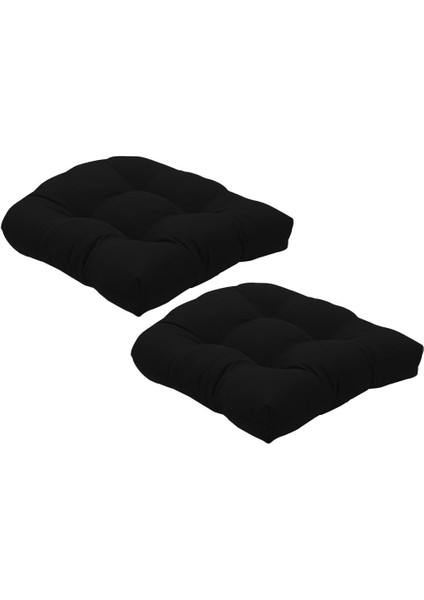 Tepeli Sandalye Ped Koltuk Yastıkları 48x48cm Veranda Mobilya Sandalye Pedleri Siyah (Yurt Dışından)