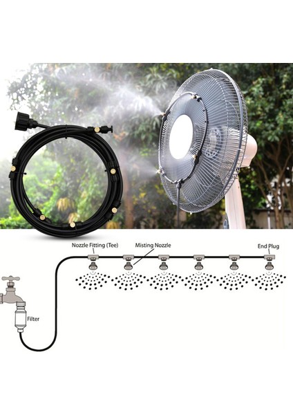 Sülün Soğutma Sistemi 20ft (6m) Sehpa Çizgisi 1 Adaptörleri (3/4 ") Arka Bahçe Için (Yurt Dışından) modelleri