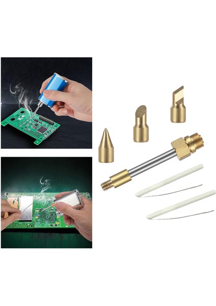 15w 58mm Lehimleme Uçları Ve 2 Yedek Çekirdek Yeniden Işleme Aksesuarları Parçalar Altın 58mm (Yurt Dışından) modelleri