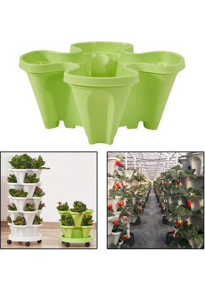 Istiflenebilir Dikey Bahçe Ekici Saksı Yeşil 35x15cm (Yurt Dışından)