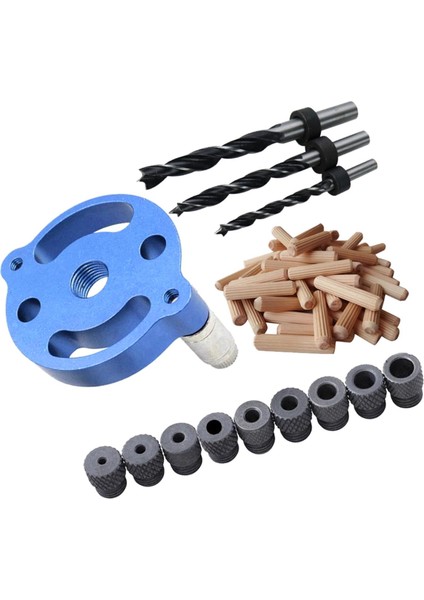 Ahşap Işleme Dübel Matkap Kılavuzu Düz 3 Delik Puncher Geniş Uygulamalar Mavi (Yurt Dışından) fırsatları