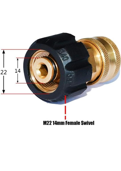 Basınçlı Dişi Için M22 Için Yüksek Basınçlı Yıkayıcı Adaptör Nozulları 3/8 '' Ila M22 (Yurt Dışından)