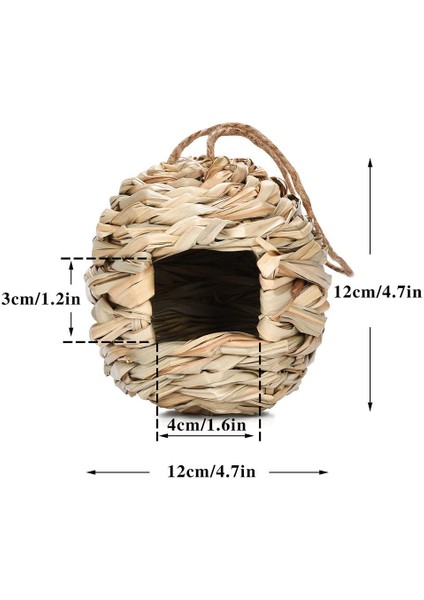 Çalışma Bambu Dokuma Pencere Kuş House Dayanıklı Pencere Sill 12x12cm Gösterildiği Gibi (Yurt Dışından)