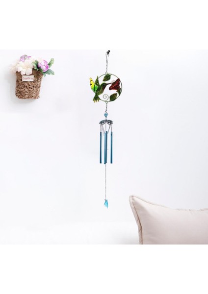 Bambu Rüzgar Çanları Metal Çanları Asılı Bahçe Dekorasyonu Yeşil (Yurt Dışından)