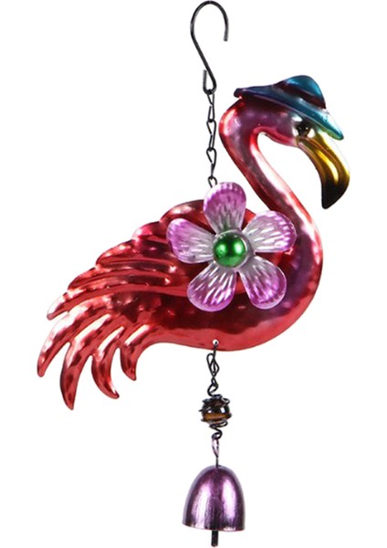 Metal Flamingo Rüzgar Kapalı Açık Dökme Dekorasyon Mavi Şapka Için (Yurt Dışından)