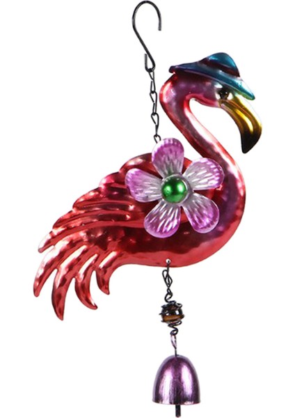 Metal Flamingo Rüzgar Kapalı Açık Dökme Dekorasyon Mavi Şapka Için (Yurt Dışından)