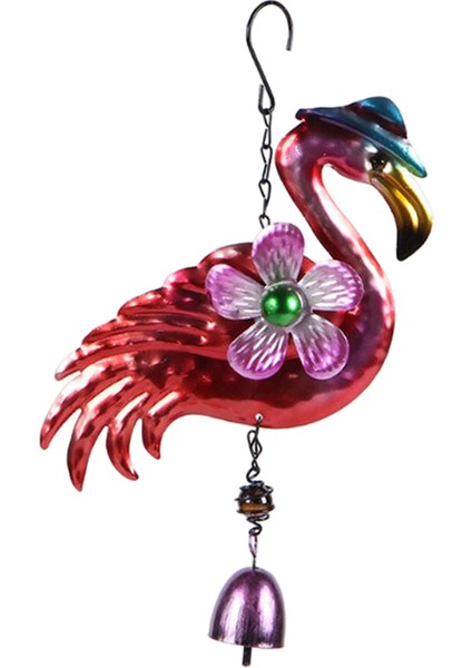 Metal Flamingo Rüzgar Kapalı Açık Dökme Dekorasyon Mavi Şapka Için (Yurt Dışından)