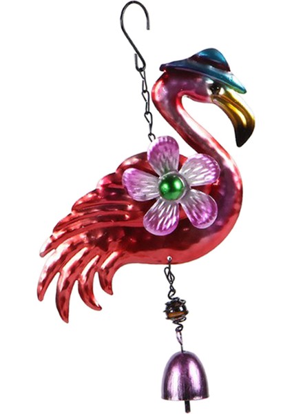 Metal Flamingo Rüzgar Kapalı Açık Dökme Dekorasyon Mavi Şapka Için (Yurt Dışından)
