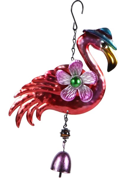 Metal Flamingo Rüzgar Kapalı Açık Dökme Dekorasyon Mavi Şapka Için (Yurt Dışından)