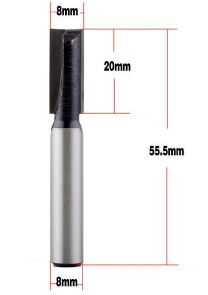 7 Boyutlar Alt Temizleme Dado Yönlendirici Bit - 8mm Shank, 5mm ~ 18mm Kesme Dili. 8x8mm (Yurt Dışından) fiyatları