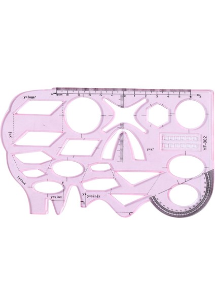 Çok Işlevli Geometrik Cetvel Taslak Cetveller Pembe Boyamak Için Şablon Çizim (Yurt Dışından)
