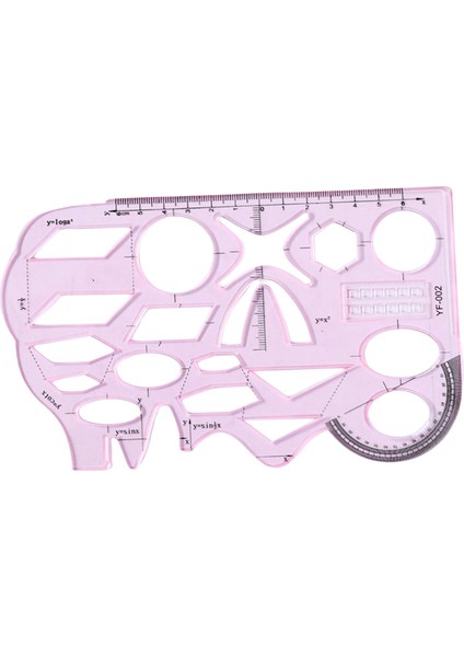 Çok Işlevli Geometrik Cetvel Taslak Cetveller Pembe Boyamak Için Şablon Çizim (Yurt Dışından)