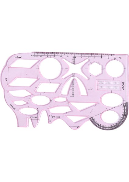 Çok Işlevli Geometrik Cetvel Taslak Cetveller Pembe Boyamak Için Şablon Çizim (Yurt Dışından)
