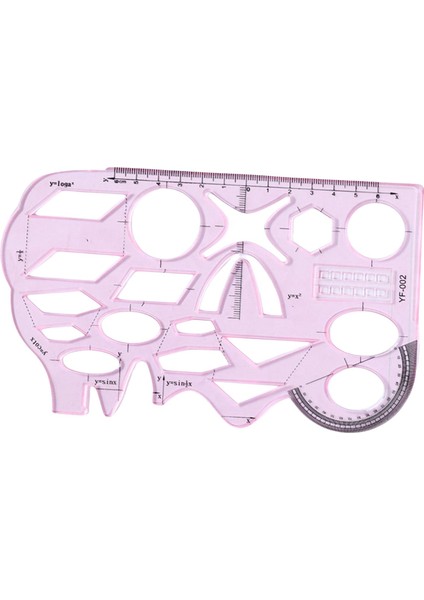 Çok Işlevli Geometrik Cetvel Taslak Cetveller Pembe Boyamak Için Şablon Çizim (Yurt Dışından)
