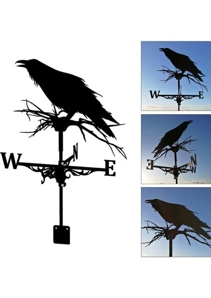 Paslanmaz Hava Perdesi İle Heykel Pratik Ev Bahçe Çatı Dekor Crow14 (Yurt Dışından)