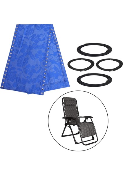 Recliner Yedek Kumaş Dayanıklı Sandalye Kamp Arka Bahçe Çiçek + Ip (Yurt Dışından)