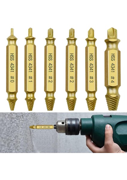 6 Adet Hasarlı Vida Çıkarıcı Seti Soyulmuş Vida Çıkarıcı (Yurt Dışından) indirimleri