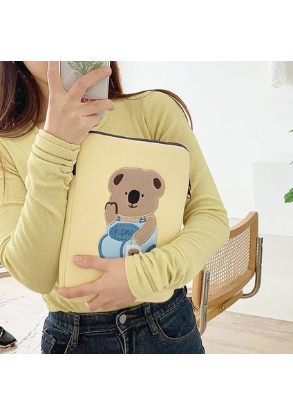 Koala Sleeve Kılıf 11 Inç Dizüstü Dizüstü Kız Macbook Hava Ipad Çanta Kılıfı Kore Yumuşak Seyahat Iş Ayı Saklama Çantası | Kozmetik Çanta ve Amp;davalar (Yurt Dışından)