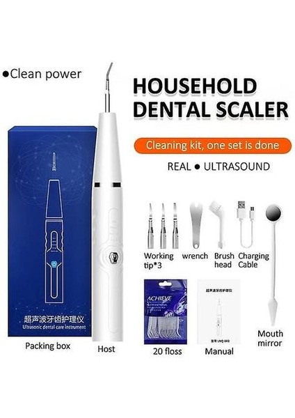 Ev Diş Hesap Sökücü Elektrikli Tartar Remover Tartar Ultrasonik Beyazlatma USB Şarj Edilebilir Diş Temizleyici Taşınabilir (Yurt Dışından) fiyatları