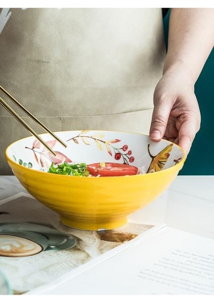 Japon Seramik Ramen Kase Sevimli Karıştırma Tahıl Pirinç Çorbası Kase Set Meyve Salatası Tatlı Snack Renkli Kaseler Mutfak Sofra Takımı | Kaseler (Yurt Dışından)