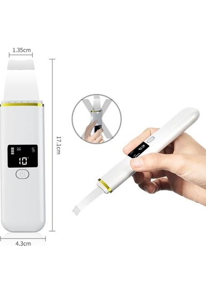 Ultrasonik Yüz Cilt Scrubber LCD Ekran Iyon Ems Terapi Siyah Nokta Akne Temizleme Cilt Bakım Aracı (Yurt Dışından)