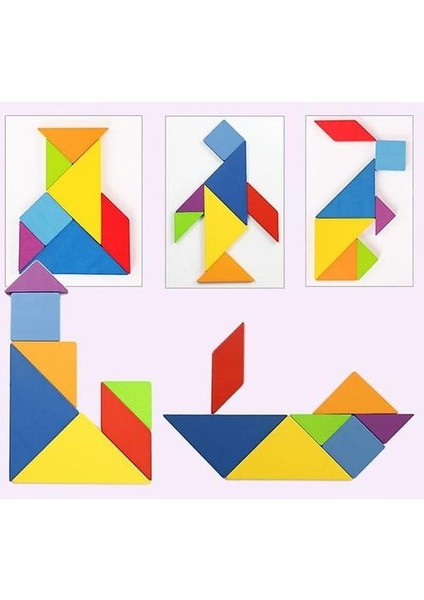 (Demir Kutu Ambalaj) 3D Ahşap Desen Hayvan Jigsaw Puzzle Renkli Tangram Oyuncak Çocuklar Montessori Erken Eğitim Sıralama Oyunları Oyuncaklar Çocuk Hediye (Yurt Dışından) fırsatları