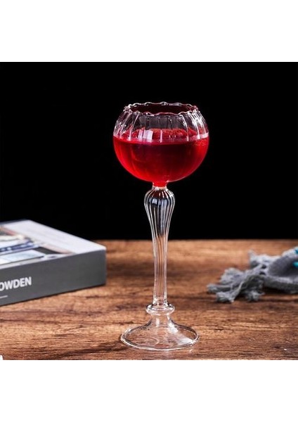 320 ml Yaratıcı Kokteyl Cam Avrupa Tarzı Çiçek Şekli Kırmızı Şarap Viski Cam Goblet Düğün Şampanya Gözlük Kupası | Şeffaf (Yurt Dışından)