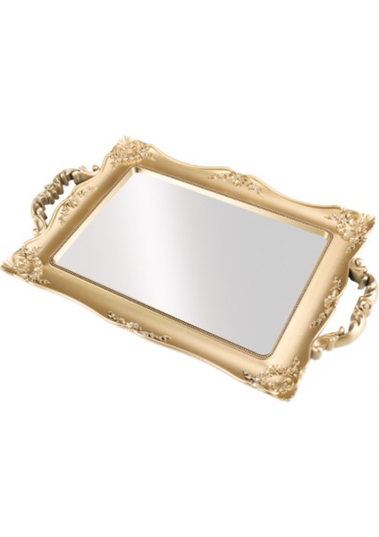 Retro Ayna Tepsi Dikdörtgen Cilt Bakımı Ürün Depolama Tepsi Fransız Retro Saray Stil Banyo Raf Ev Dekorasyon | Depolama Tepsileri (Altın) (Yurt Dışından) fırsatları