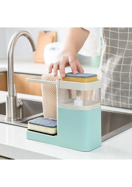 800 ml Mutfak Sabun Pompası Dağıtıcı Sünger Tutucu Temizleme Sıvı Dağıtıcı Konteyner Basın Sabun Organizatör Mutfak Temizleyici Için | Duvara Monte Mutfak Rafları (Yurt Dışından)
