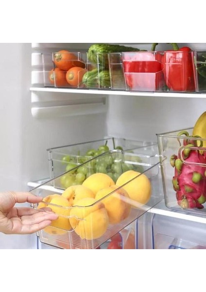 4 Adet Buzdolabı Organizatör Bins Istiflenebilir Buzdolabı Gıda Saklama Kutusu Kolu Temizle Plastik Kiler Gıda Dondurucu Organizatör Aracı | Raflar ve Amp;tutucular (Yurt Dışından) fırsatları